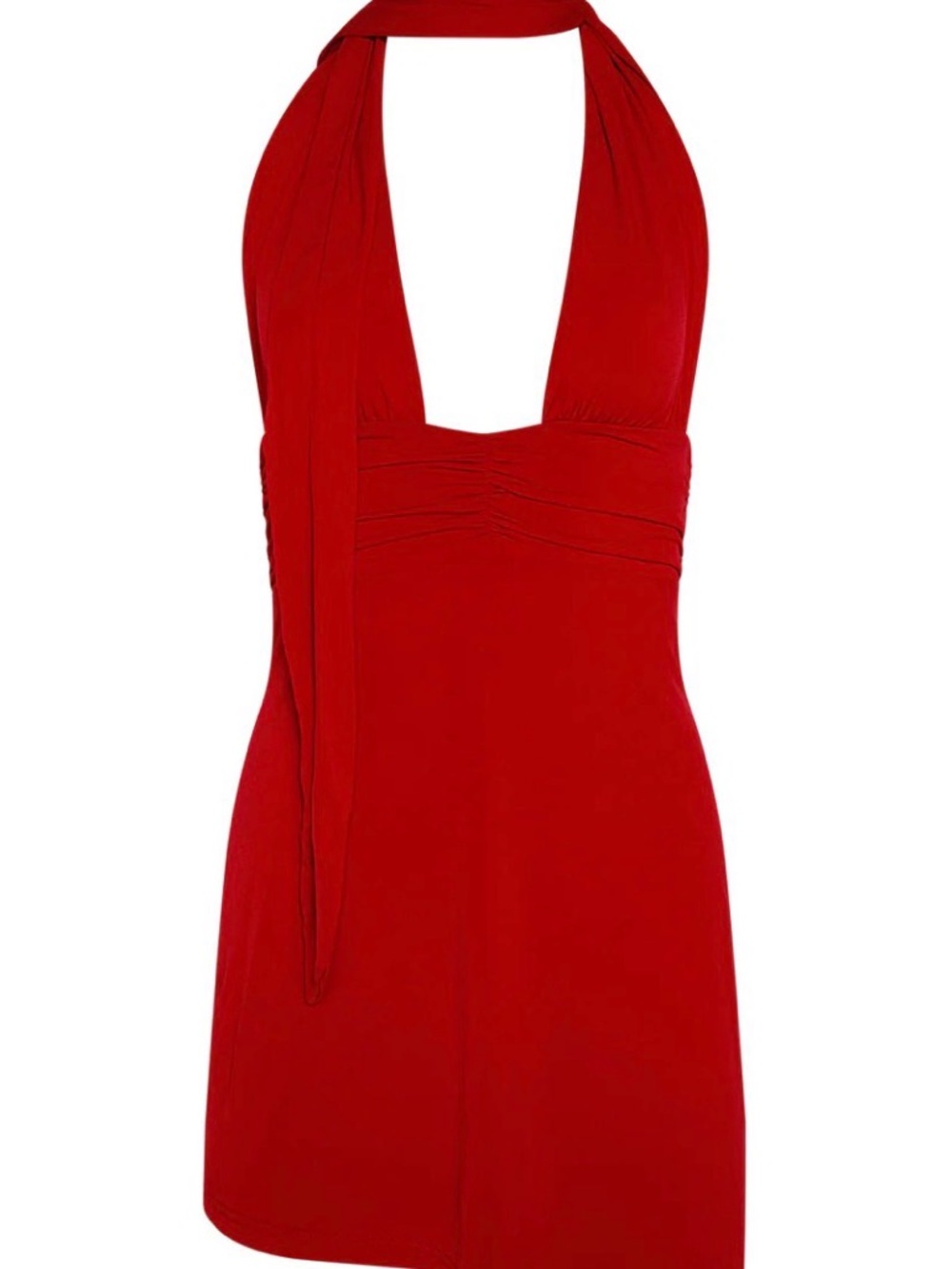 Tiger Mist Red Halter Mini Dress